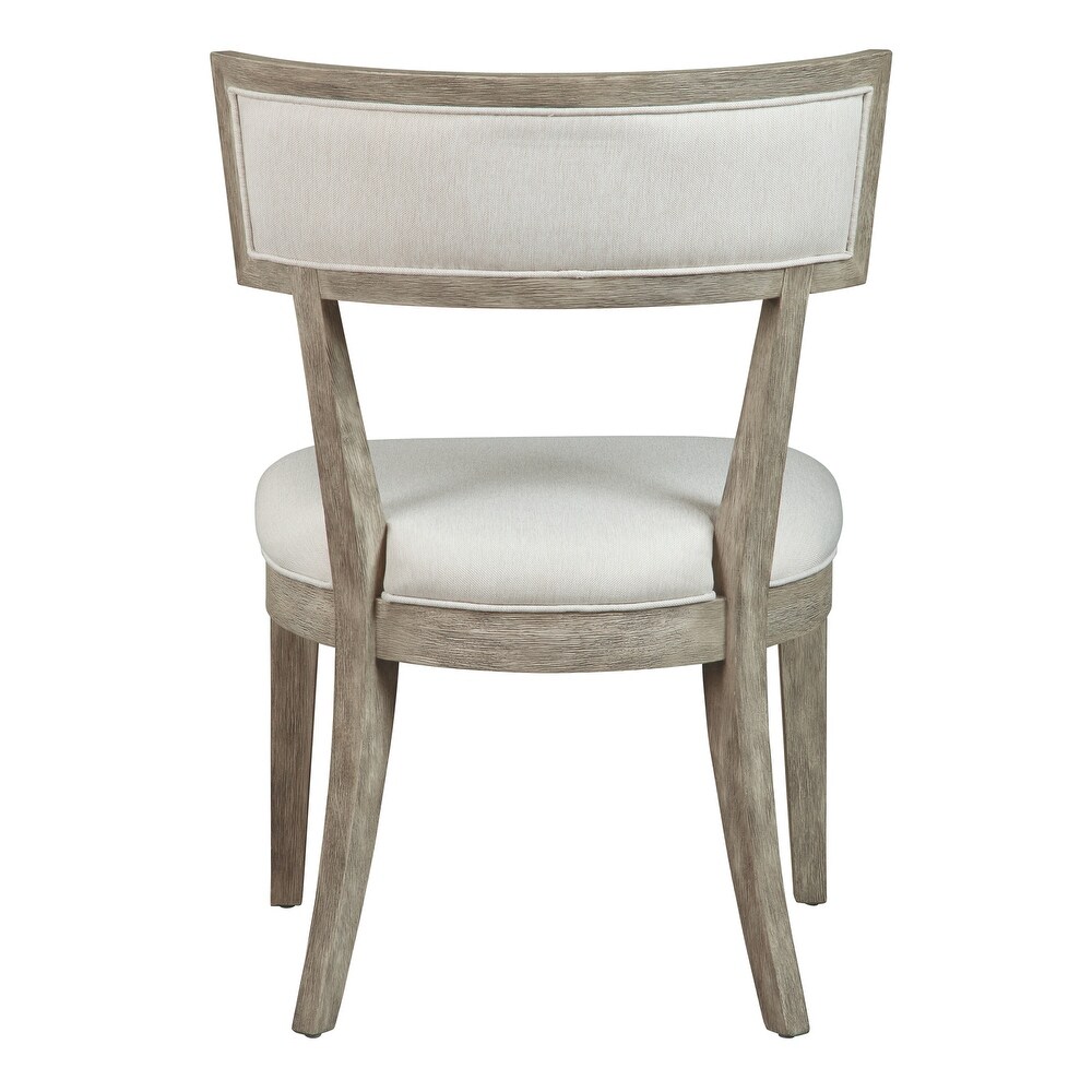 Solid Wood with Grey Linen Upholsty Dining Side Chair