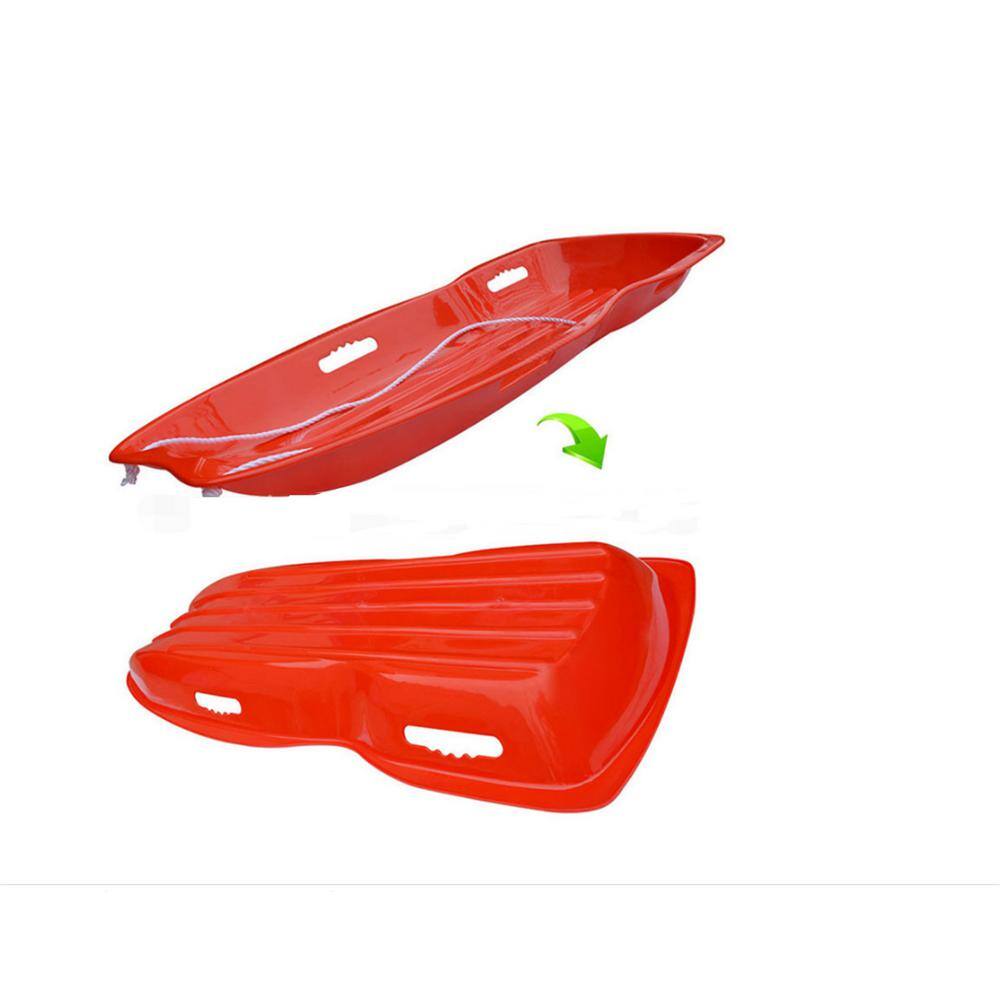 Ejoy 48 in. x 18 in. x 5 in. Downhill Winter Toboggan Snow Sled With Rope (Red 1-Piece) SnowSled48x18x5_Red_1pc