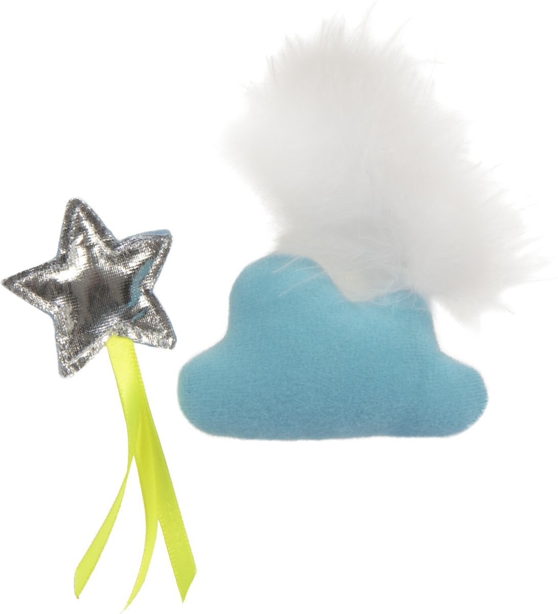 SmartyKat Twinkle Time Cloud and Star Electronic Light Toy and Plush Cat Toy， Small， 2 count