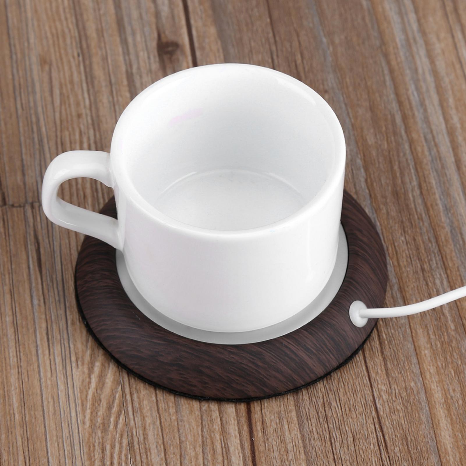 Dilwe Usb Wood Grain Cup Warmer Heat Beverage Mug Mat Office Tea Coffee Heater Pad，Cup Warmer， Cup Mats