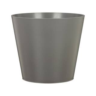 Vigoro 11.8 in. x 11.8 in. D x 9.4 in. H Davina Medium Nero Gray Resin Pot 57330