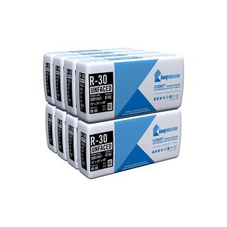 Knauf Insulation R-30 EcoBatt Unfaced Fiberglass Insulation Batt 10 in. x 24 in. x 48 in. (8-Bags) 691001