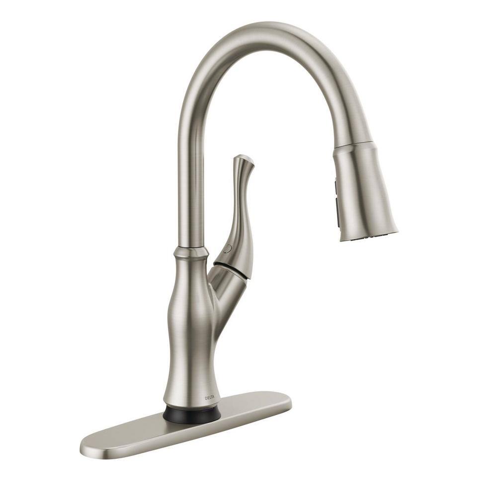 Delta Ophelia Single Handle Touch-On Pull Down Sprayer Kitchen Faucet with Touch2O Technology in Stainless Steel 19888TZ-SP-DST