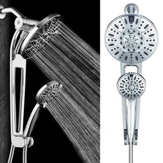 Hotel Spa 48-spray 7 in. High PressureDual Shower Head and Handheld Shower Head in Chrome 9782