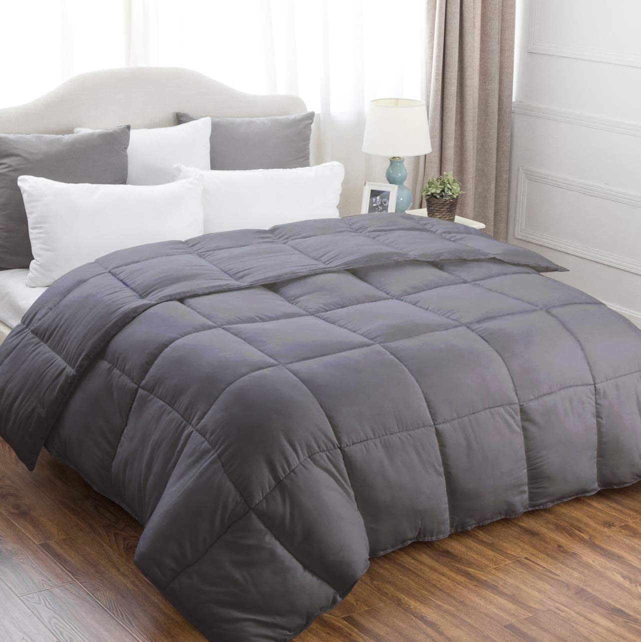 Premium Quality Heavy Quilted Comforter - Duvet Insert - Stand Alone Comforter - with Corner Tabs -Hypoallergenic -Plush Microfiber Fill