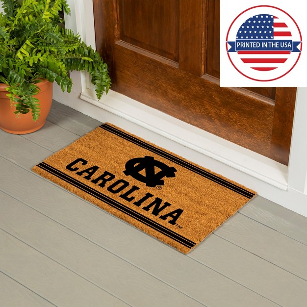 Evergreen University Of North Carolina Logo Turf Mat Brown 28 X 16 Inches Indoor Outdoor Doormat