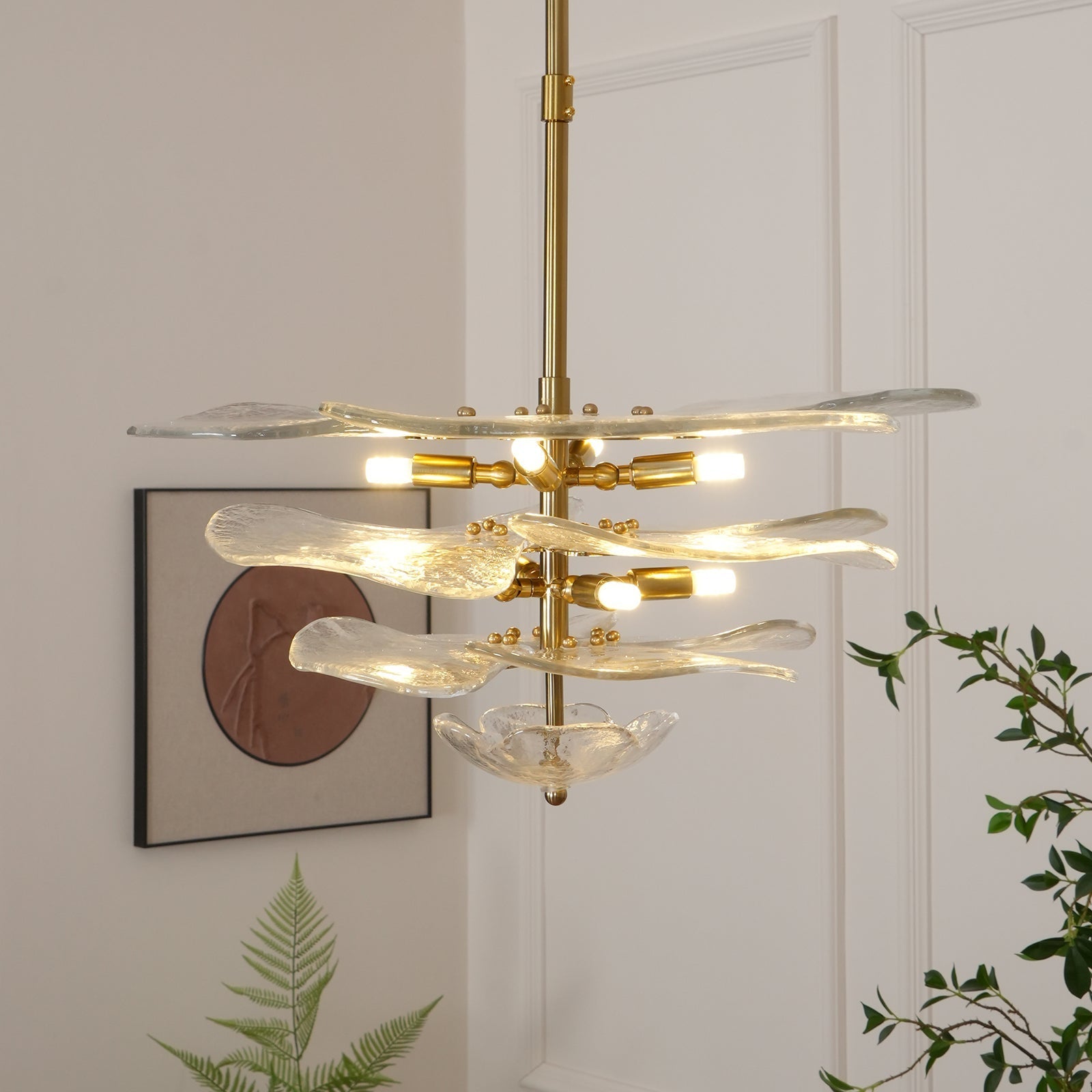 Petals Gold Murano Chandelier