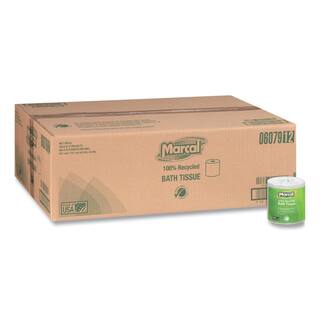 Marcal 4.1 in. x 3.7 in. Sheet White Bath Tissue 2-Ply (48 Rolls) MRC6079