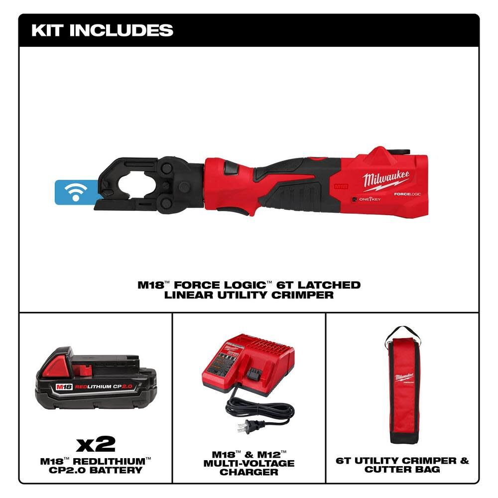 Milwaukee M18 FORCE LOGIC 6T Latched Linear Utility Crimper Kit 2979-22 from Milwaukee