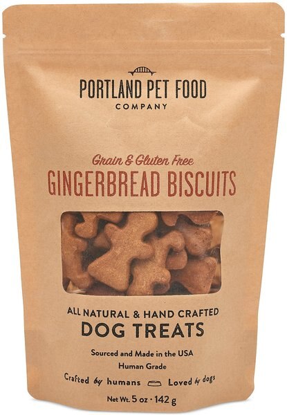 Portland Pet Food Company Gingerbread Biscuits Grain-Free and Gluten-Free Dog Treats， 5-oz bag