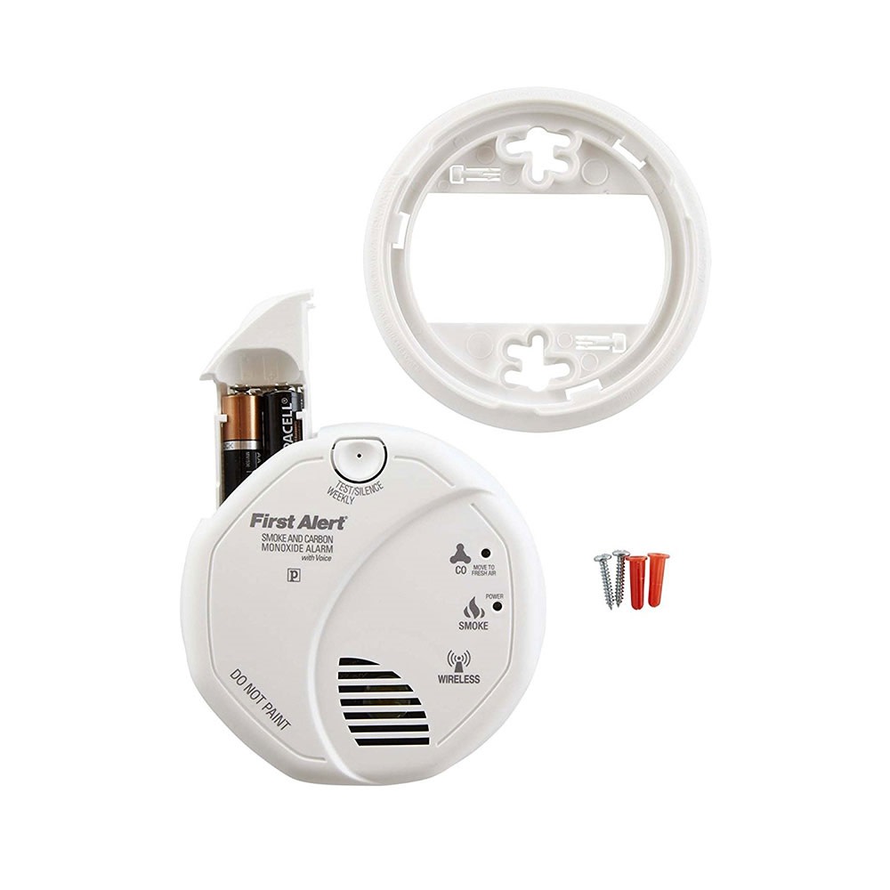 Wireless Interconnect Talking Battery Operated Smoke and Carbon Monoxide Alarm ;