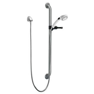 Delta 2-Spray Hand Shower with Grab Bar and Elbow in Chrome RPW336HDF