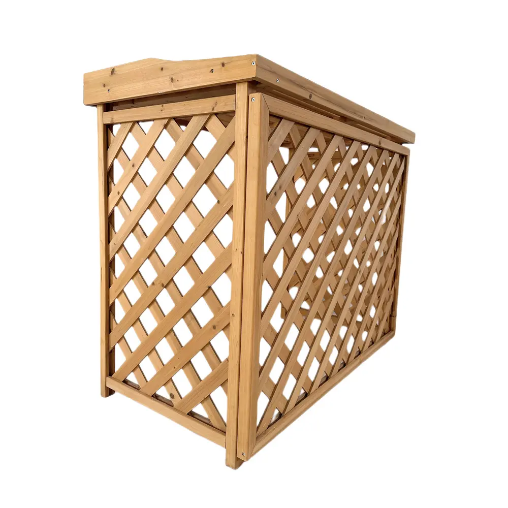 Manufacturer supply eco friendly air conditioner cover louver solid wooden air conditioner cover