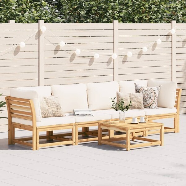 vidaXL Patio Sofa with Cushions 2Seater Outdoor Loveseat Solid Wood Acacia