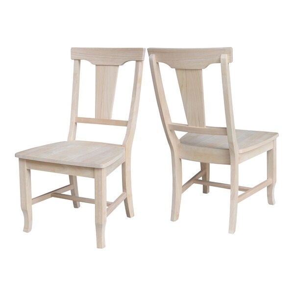 International Concepts Solid Wood Panel Back Dining Chairs - Set of 2