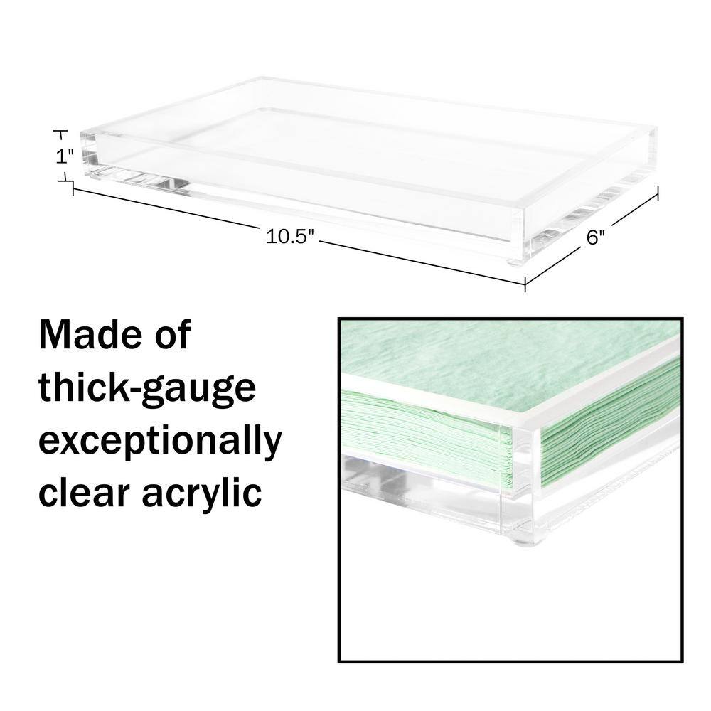 Lavish Home 6 in. W x 1 in. H x 10.5 in. D Rectangular Clear Acrylic Decorative Tray Set of 2 80-ACRYL-T-2