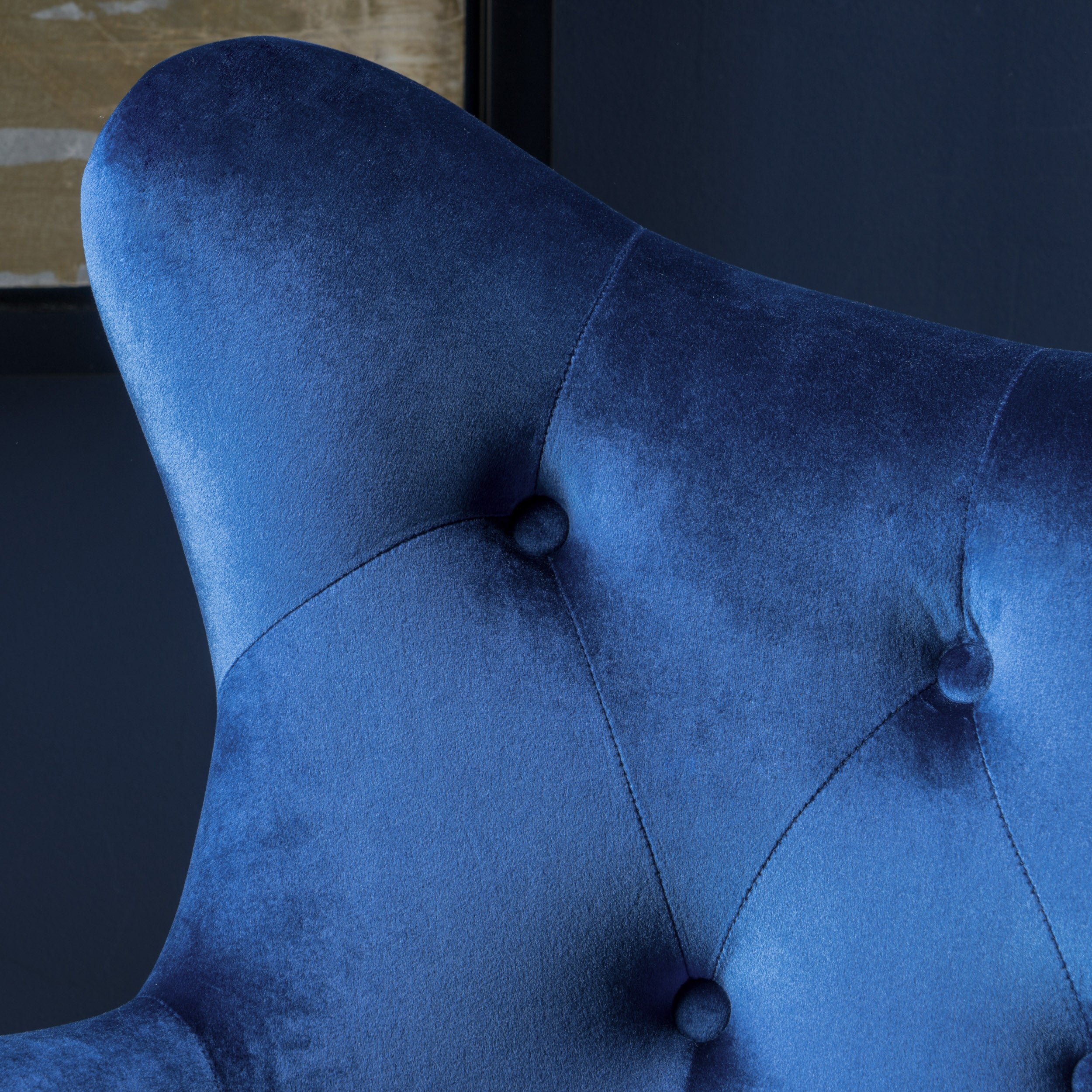 Mae Velvet Tufted Wingback Armchair