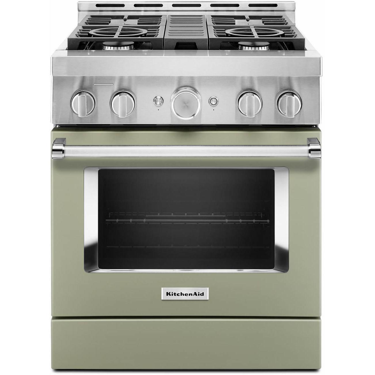 KitchenAid 30-inch Freestanding Gas Range with Even-Heat? True Convection KFGC500JAV