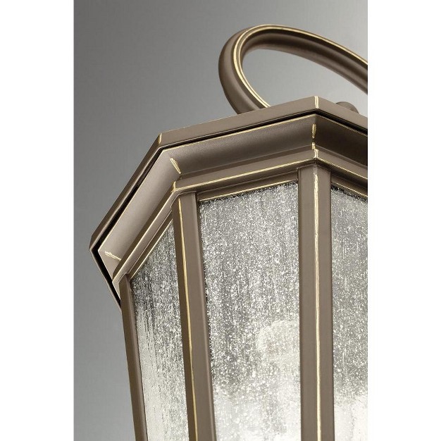 Progress Lighting Verdae 3 light Outdoor Post Lantern Steel Black Clear Seeded Glass