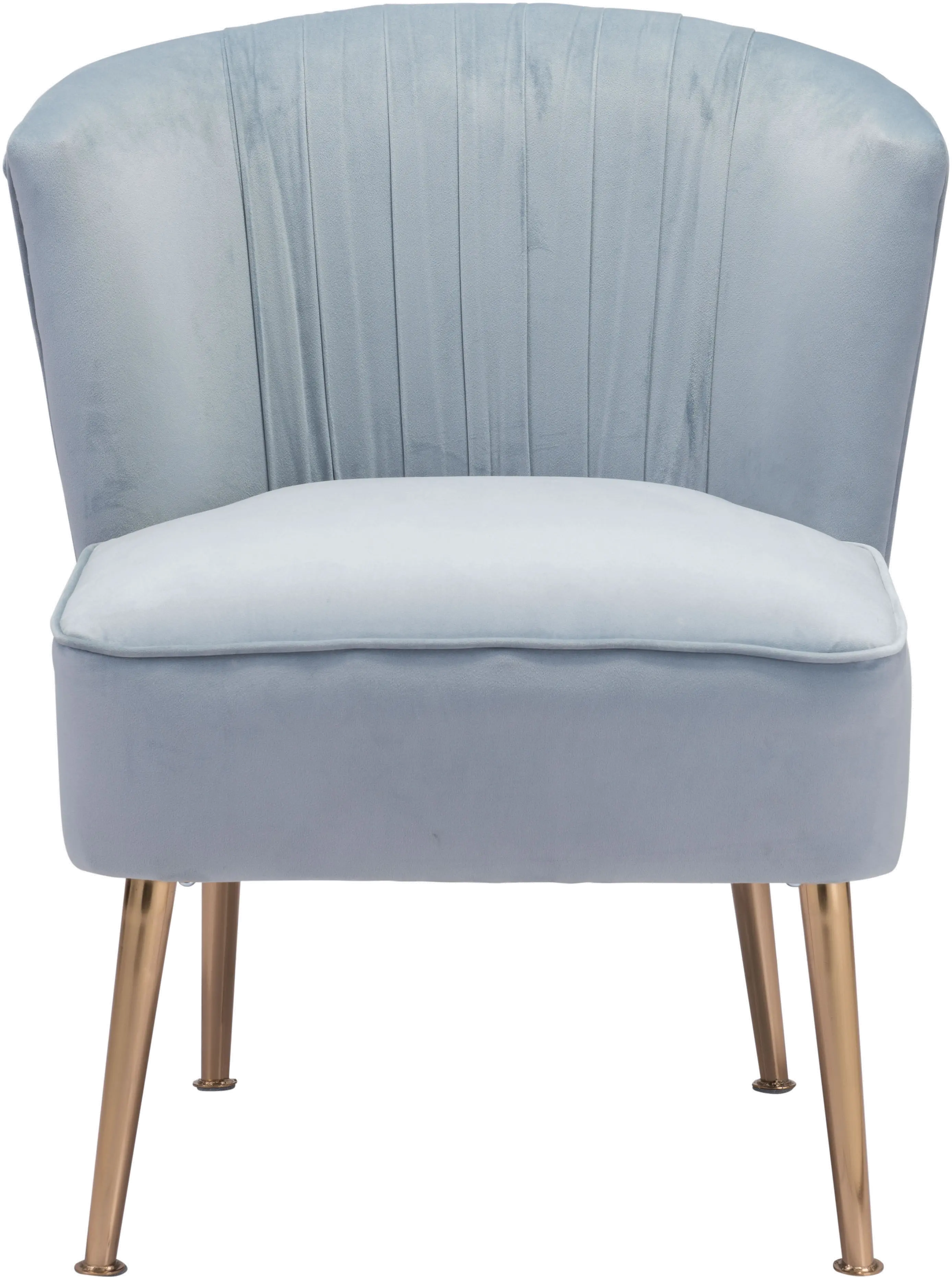 Andes Glam Blue Velvet Accent Chair