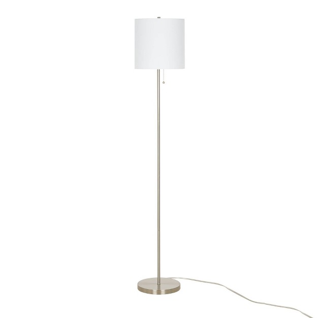 Metal Stick Floor Lamp includes Led Light Bulb Silver Cresswell Lighting