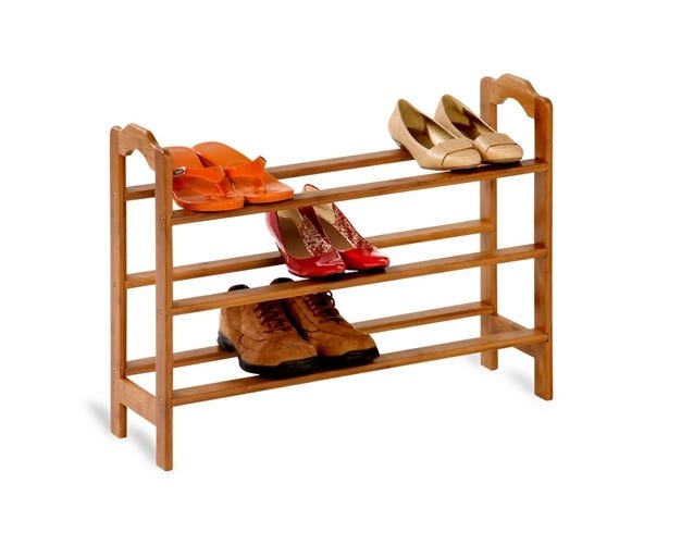 HoneyCanDo 3Tier Bamboo Shoe Storage Rack SHO01601