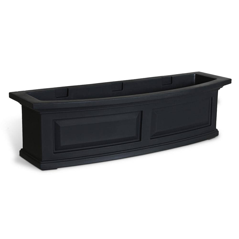 Mayne Nantucket 36 in. x 11.5 in. Self-Watering Black Polyethylene Window Box 4830-B