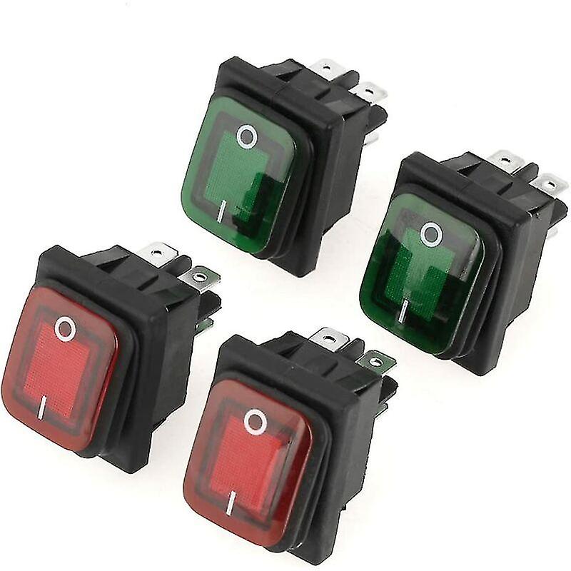 Switch 4 Pins On-off - Rocker Pieces/set Black Waterproof 2 Positions Lamp Red Green