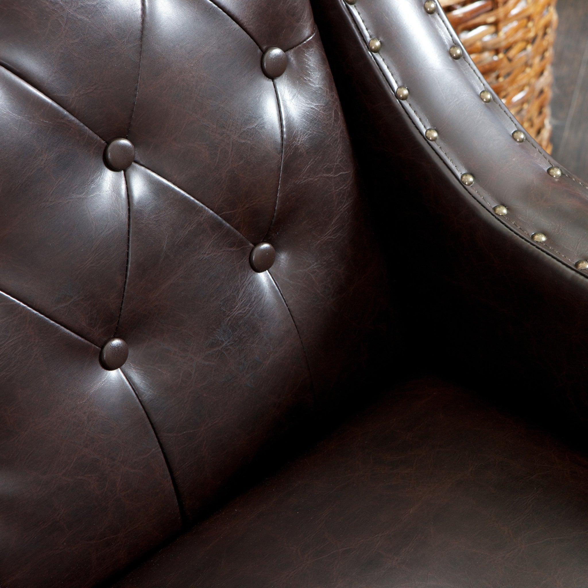 Nottingham Tufted Brown Leather Club Chair