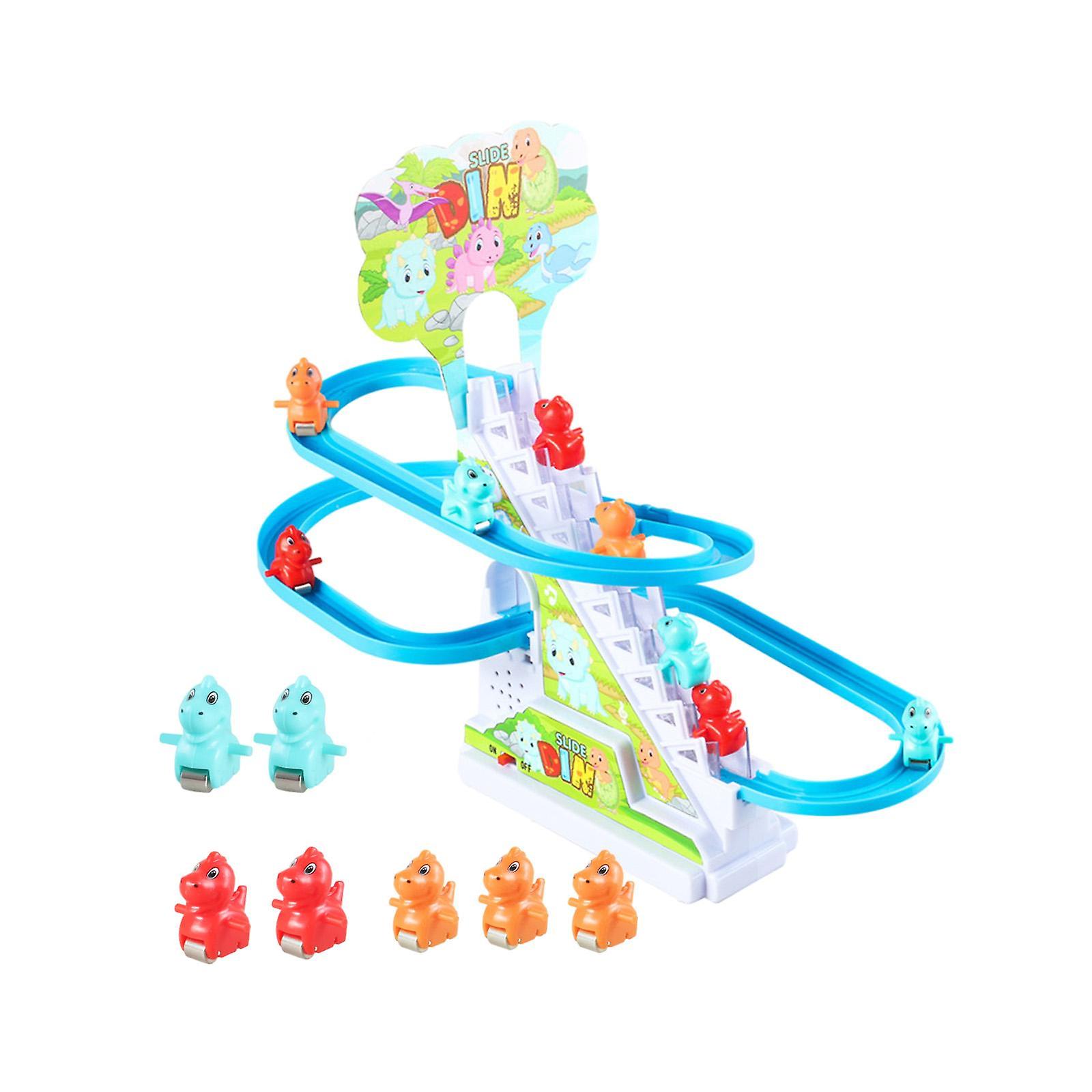 Small Dinosaur Climbing Stairs Kids Baby Children Roller Coaster Toy Set