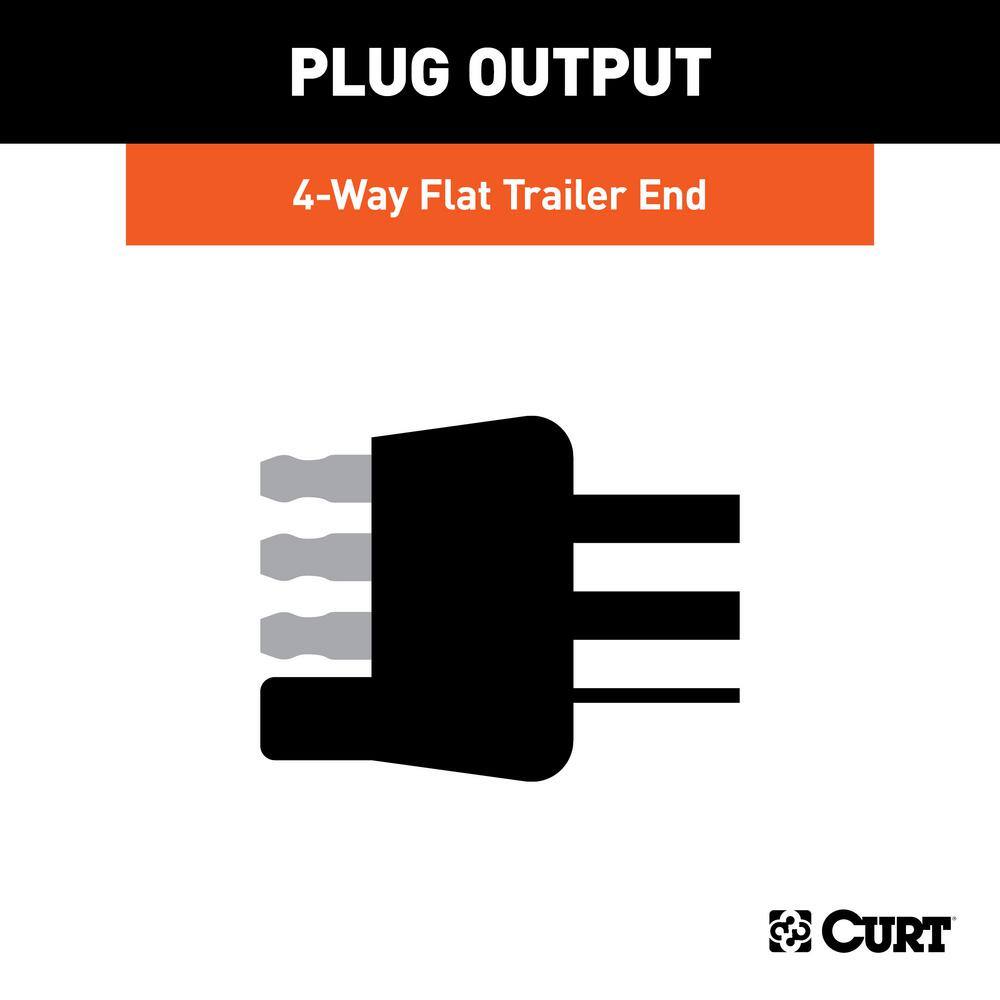 CURT 4-Way Flat Connector Plug with 12