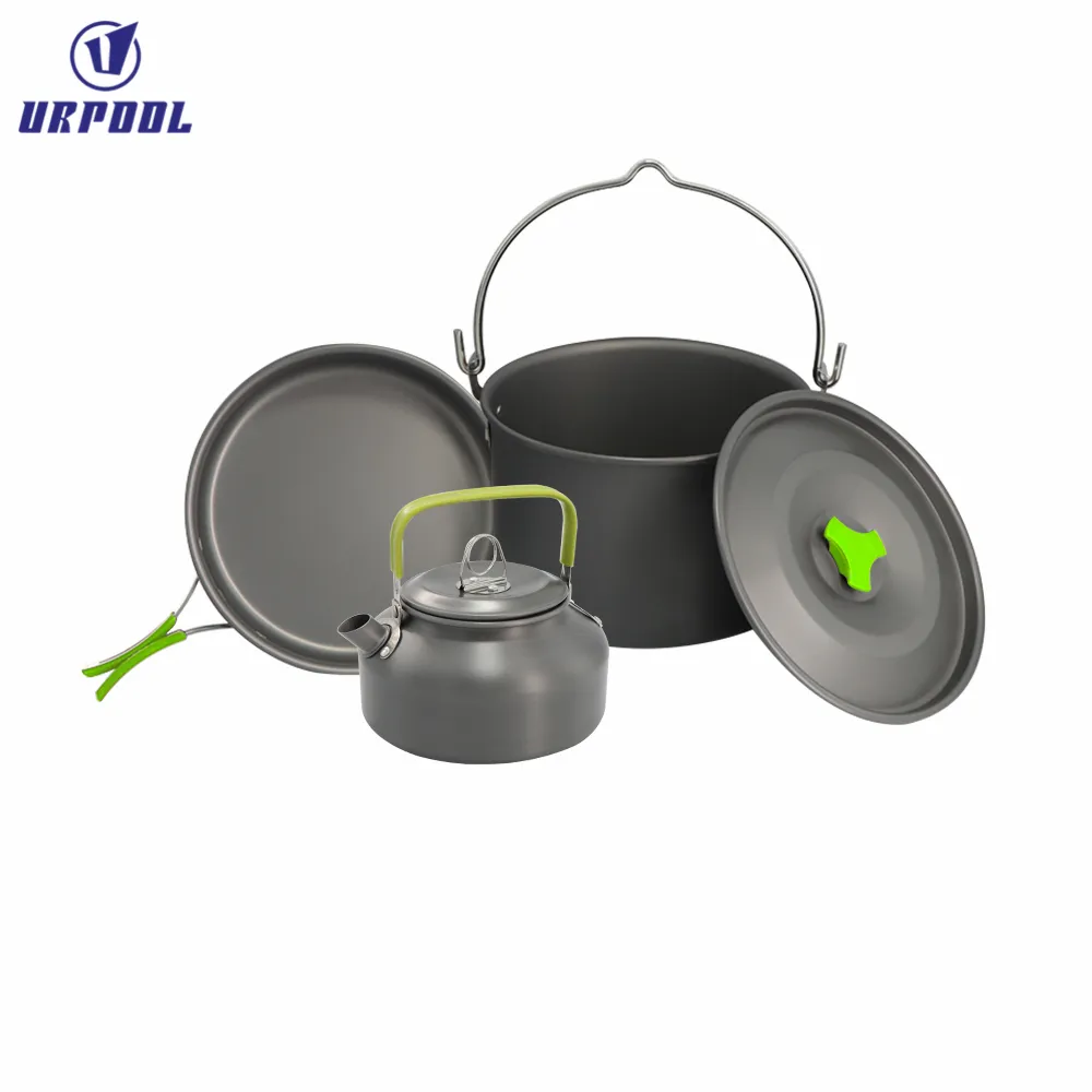 Outdoor Portable Hiking Camping Cooking Gas Stove Burner Pots Bowl Cookware Picnic Cooking Equipment