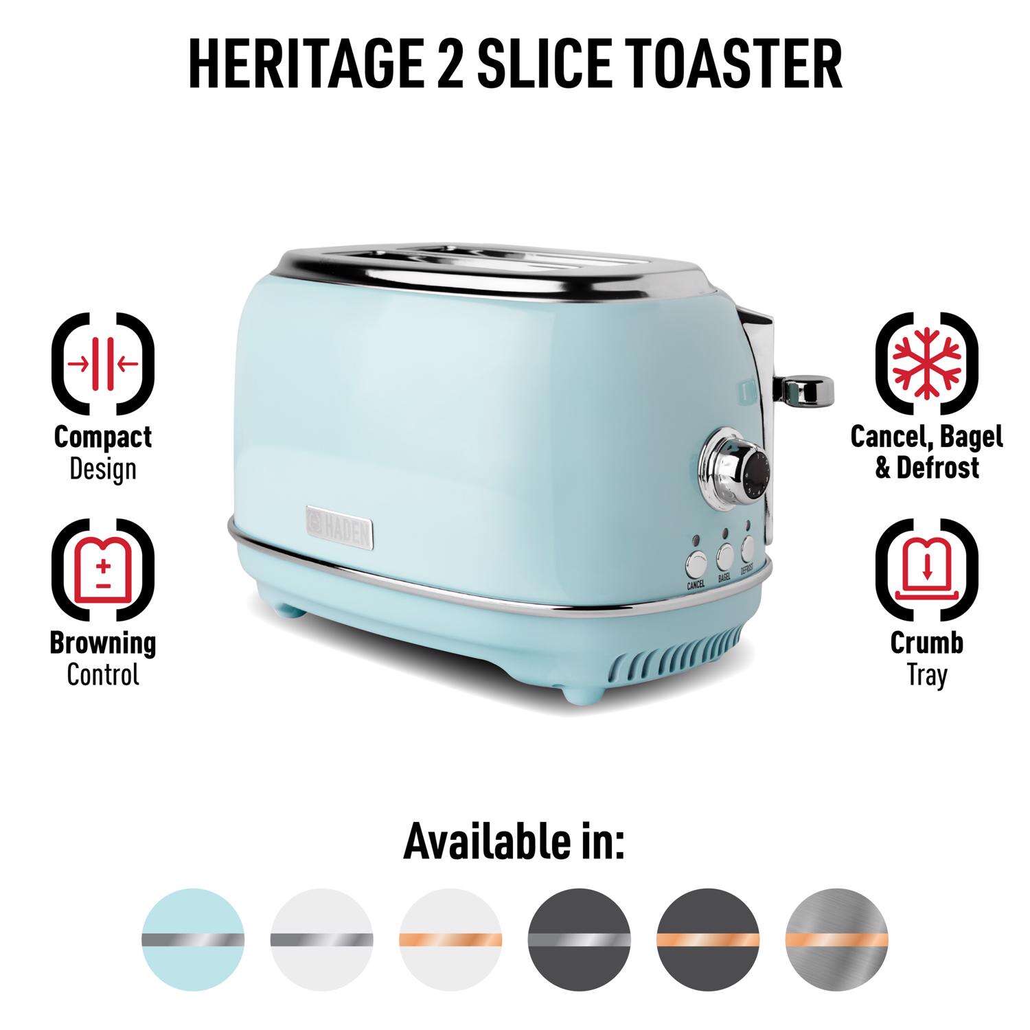 Haden Heritage Stainless Steel Blue 2 slot Toaster 8 in. H X 12 in. W X 8 in. D