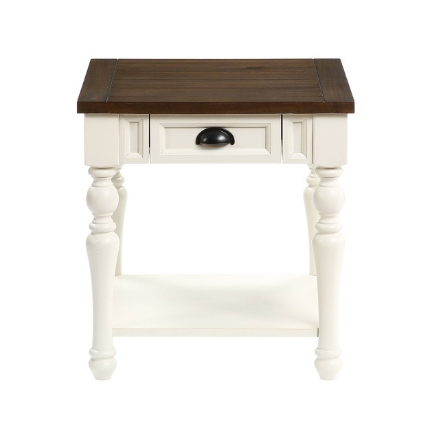 Joanna End Table Ivory mocha Steve Silver Co