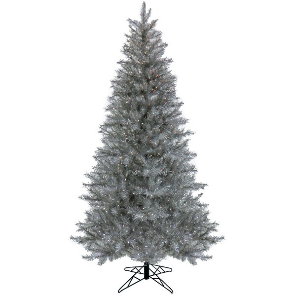 National Tree Company 7.5 ft. PreLit Crystal Silver Metallic Tree