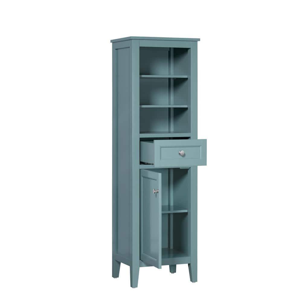 Home Decorators Collection Beverly 20 in W x 16 in D x 62 in H Linen Cabinet in Aegean Teal