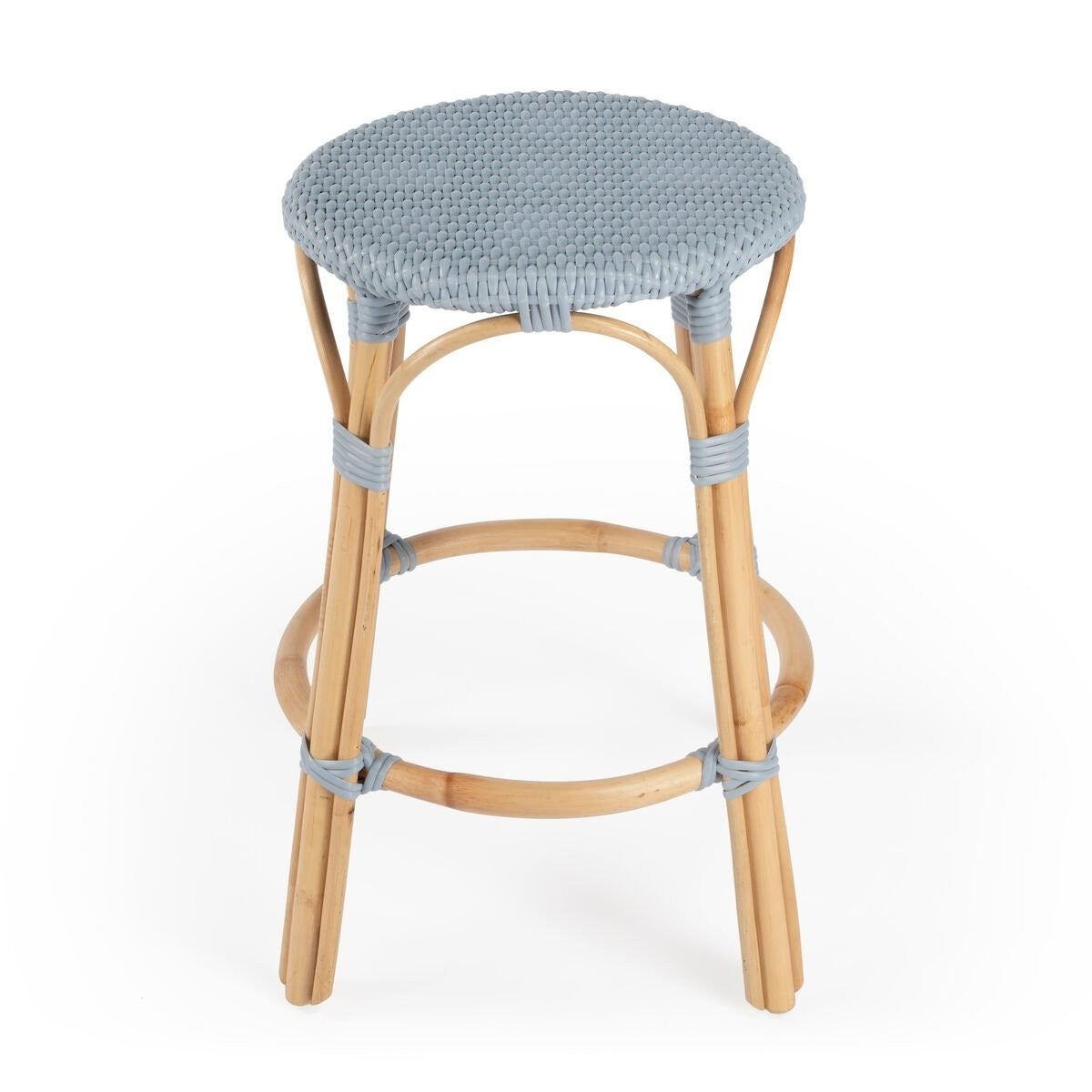 Offex Tobias Transitional Twilight Blue Round Backless Counter Stool - 16