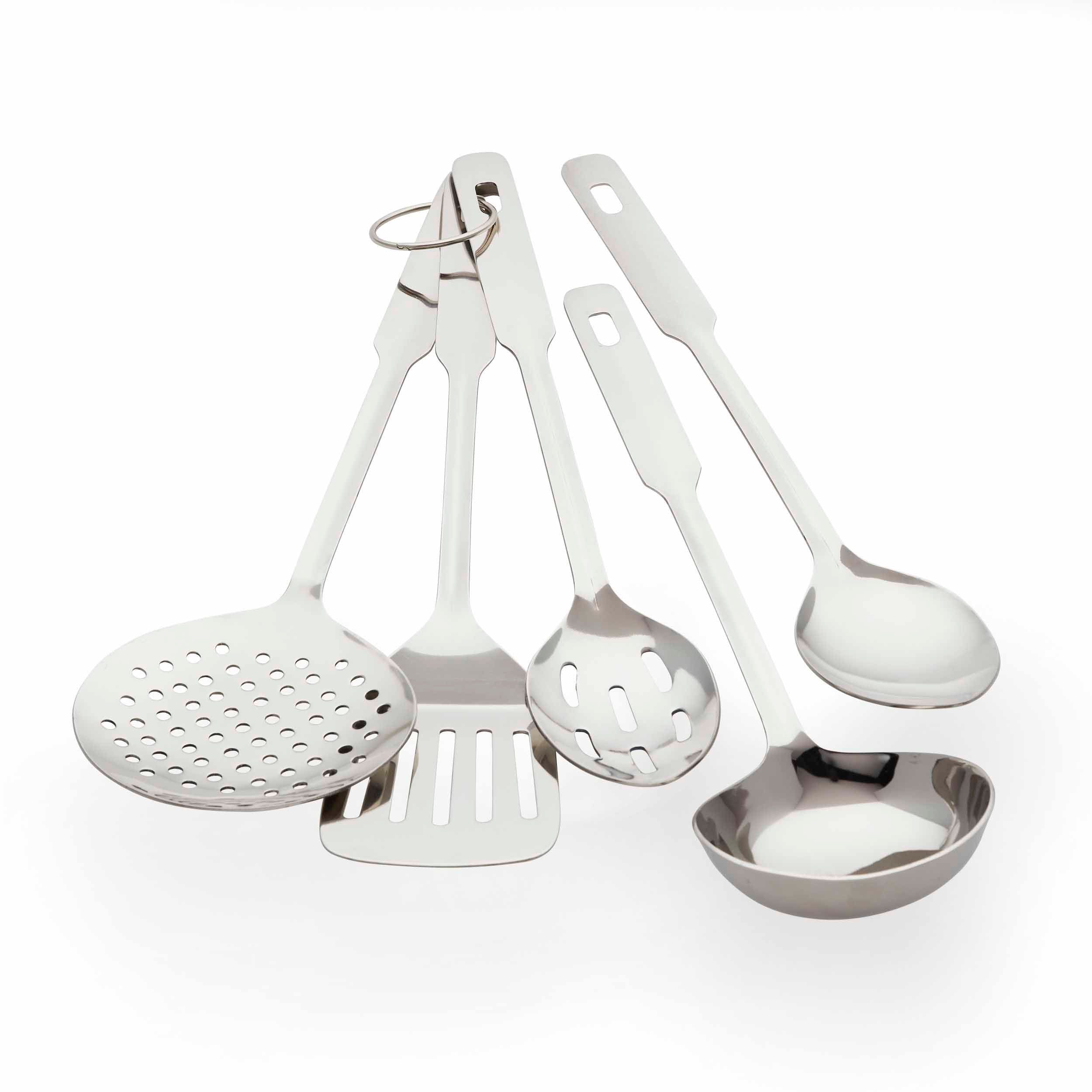 Amco 5 Piece Stainless Steel Kitchen Utensil Set,Dishwasher Safe