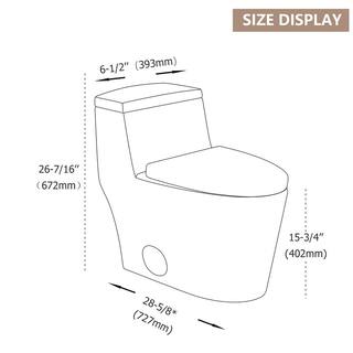 LORDEAR 12 in. Rough-In 1-piece 1.61.1 GPF Dual Flush Elongated Toilet in White Slow Close Seat Included MT80DL10