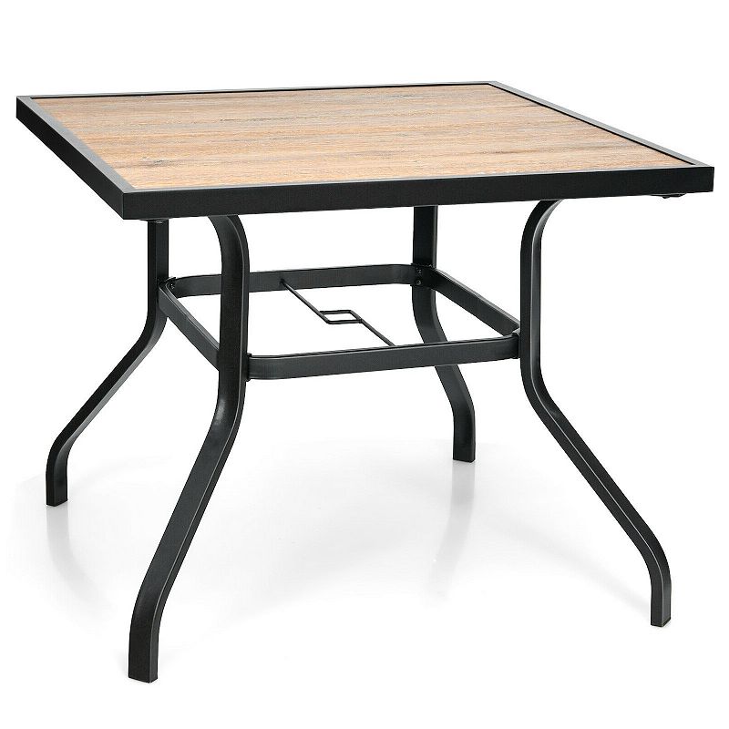 Patio Metal Square Dining Table For Garden And Poolside