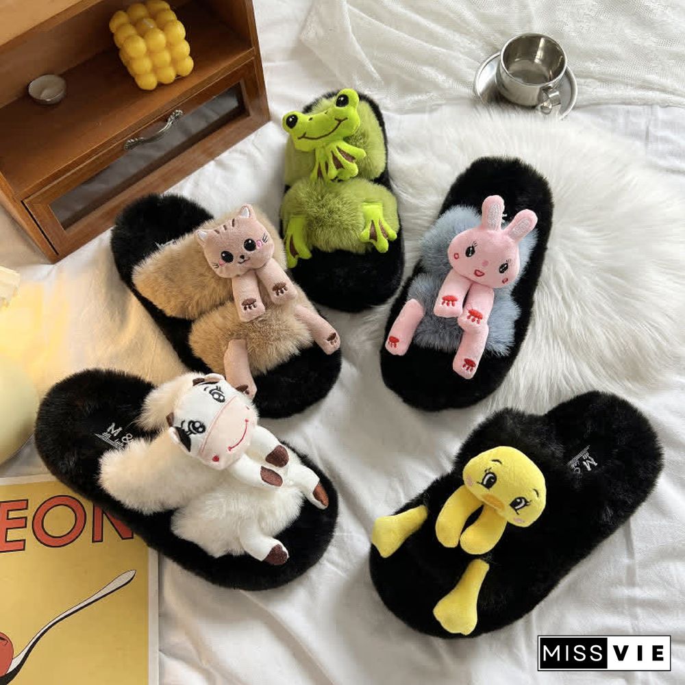 Funny Cartoon Plush Casual Slippers