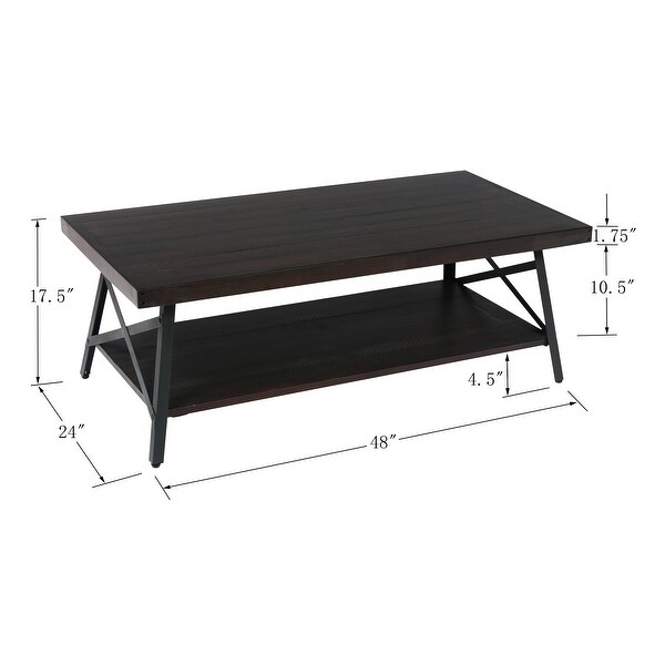 Carbon Loft Oliver Rustic Wood Coffee Table