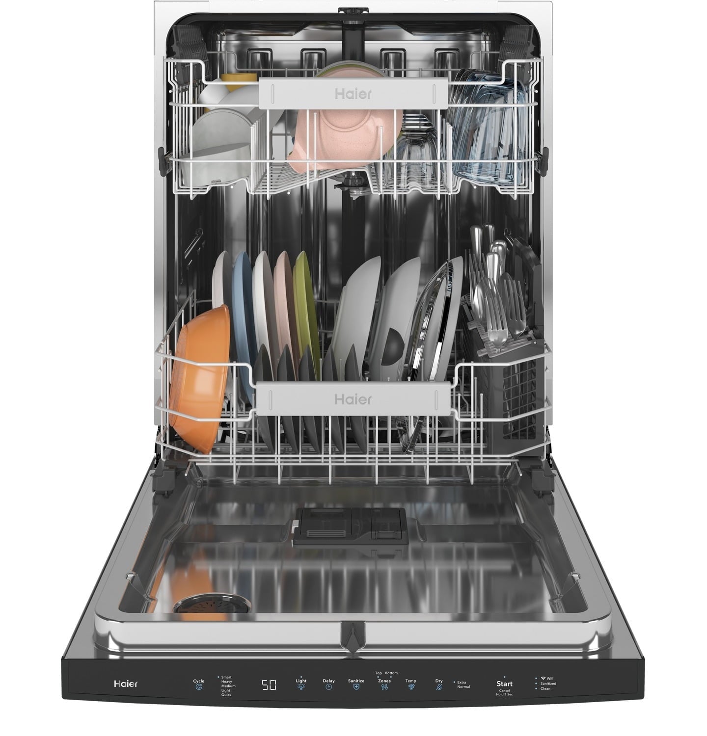 Haier QDP555SBNTS Haier Smart Top Control With Stainless Steel Interior Dishwasher With Sanitize Cycle