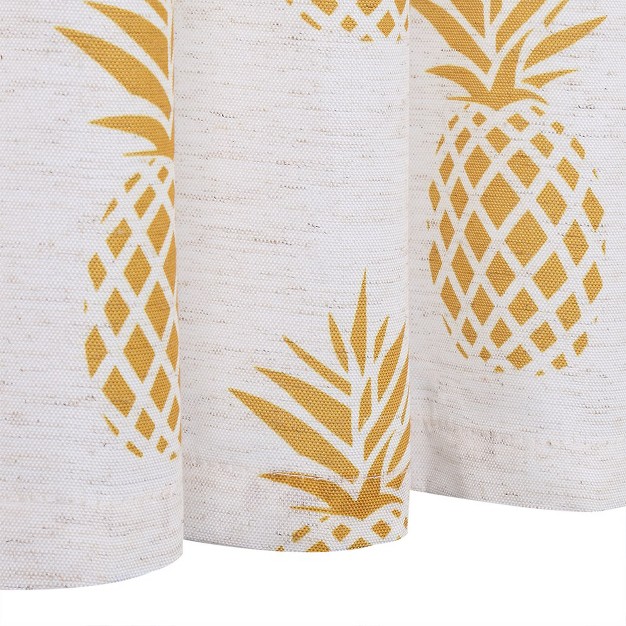 Trinity Pineapple Print Short Kitchen Valance Curtains For Small Windows