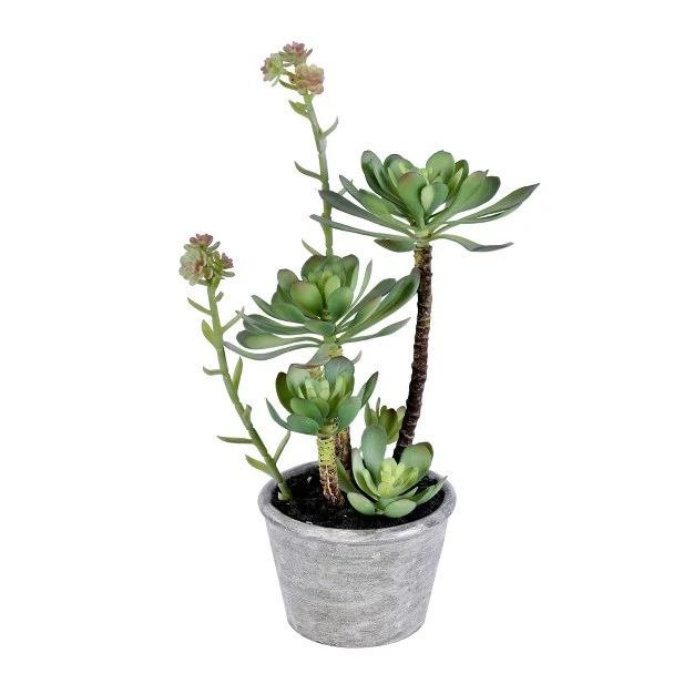 Artificial Green Succulent， Paper Pot.