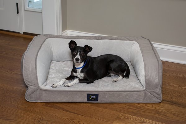 Serta Quilted Orthopedic Bolster Dog Bed w/Removable Cover