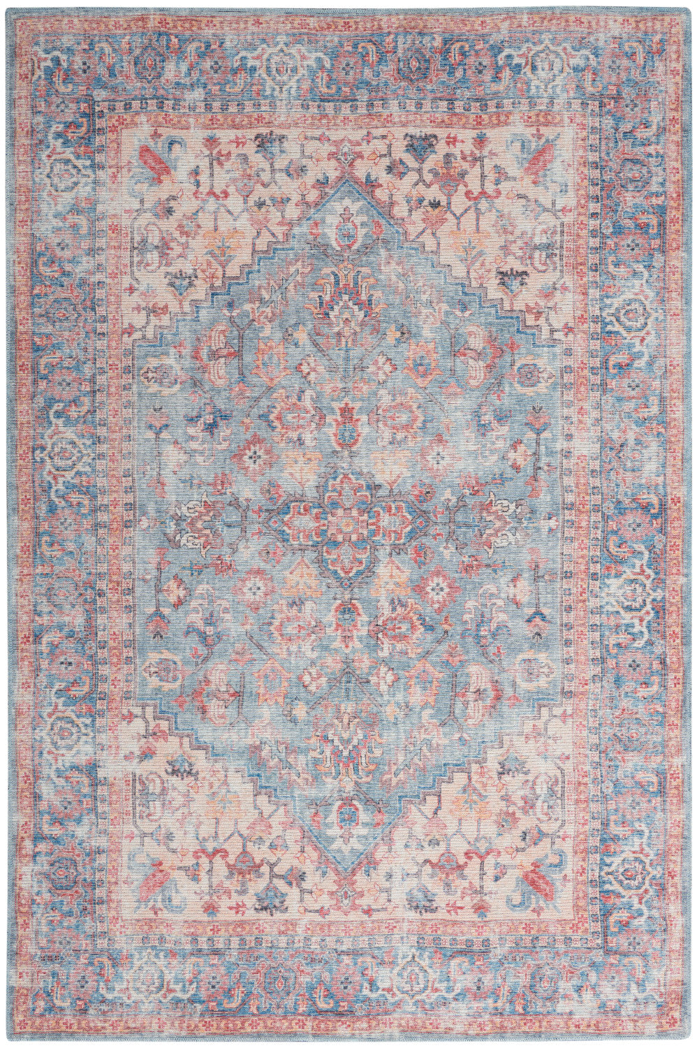 Machine Washable Series Blue/Multi Vintage Rug