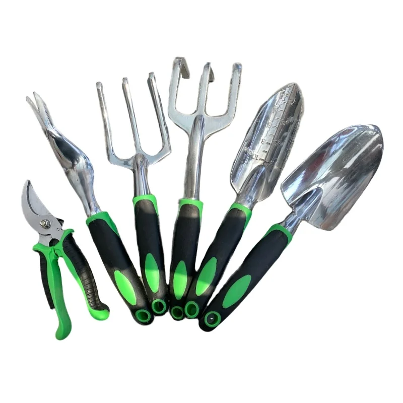 New Arrival 6 Pieces Garden Tool Kits with Non Slip Rubber Grip and pruning tools