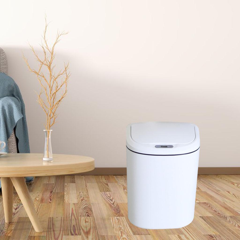 Automatic Touchless Infrared Sensor Trash Induction Garbage Can Waste Basket Lving Room Bathroom Hotel Use - white