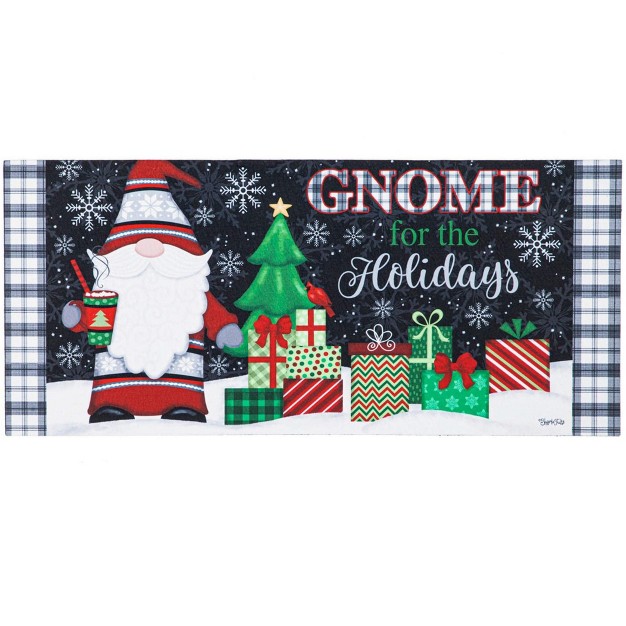 Christmas Gnome For The Holidays Mat 1 Mat Insert 25 Inches Sassafras Winter Tomte 431894 Rubber Multicolored